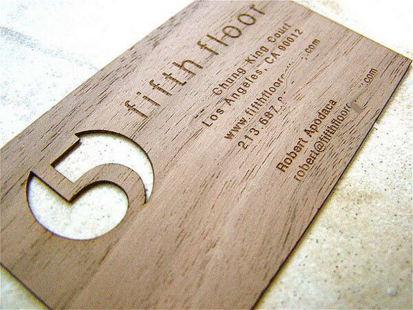 Wood Business Cards, Dark