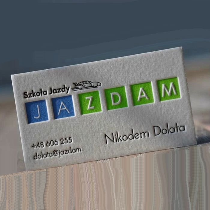 Debossed business card cotton paper name card, foreign languages