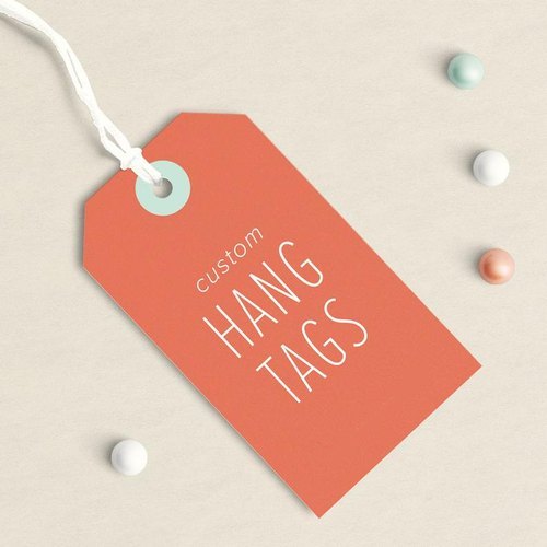 Custom Luxury Clothes Labels With Free Slings Special Swing Art Paper Product Garment Label Hang Tag, Orange