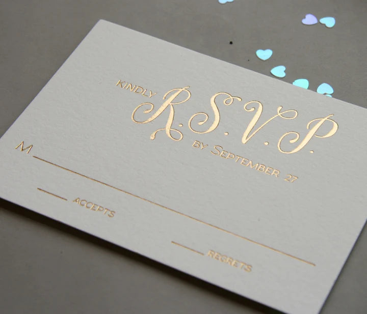 Full printing design wedding Invitations announcements custom gold wedding cards