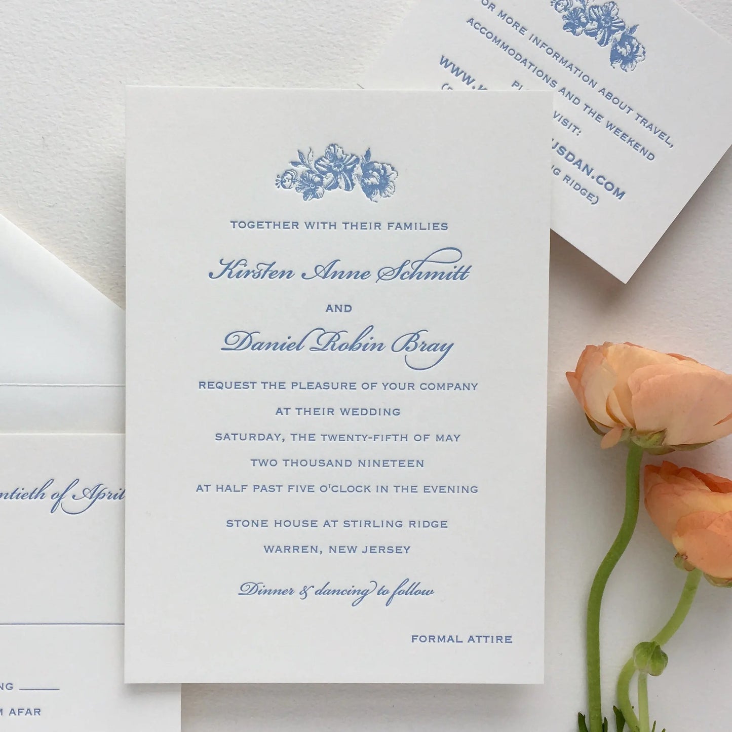 Luxury Classic debossed card Letterpress Wedding Invitation printing