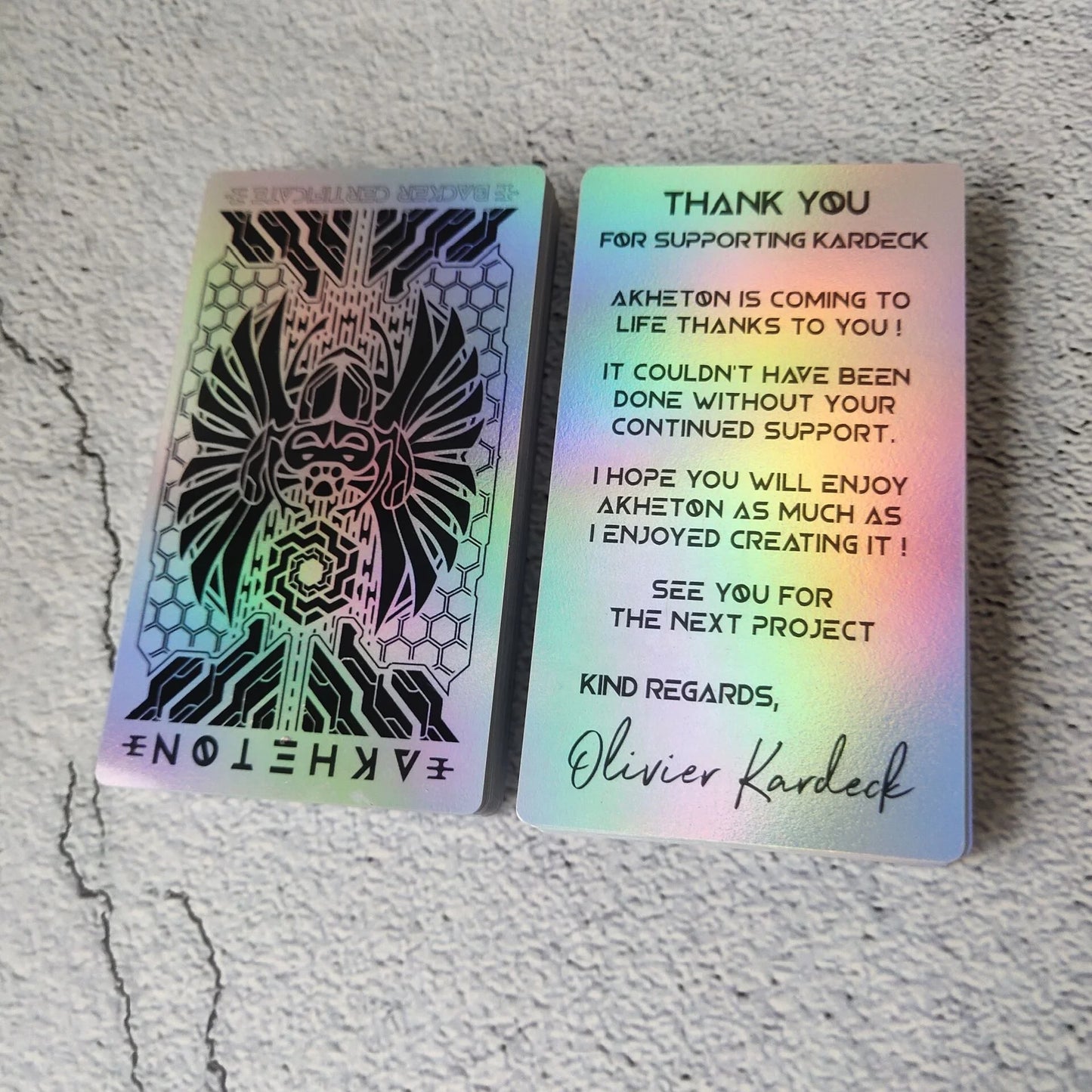 iridescent Effect Metallic Ink Plastic Cards Shining Holographic PVC Business Card