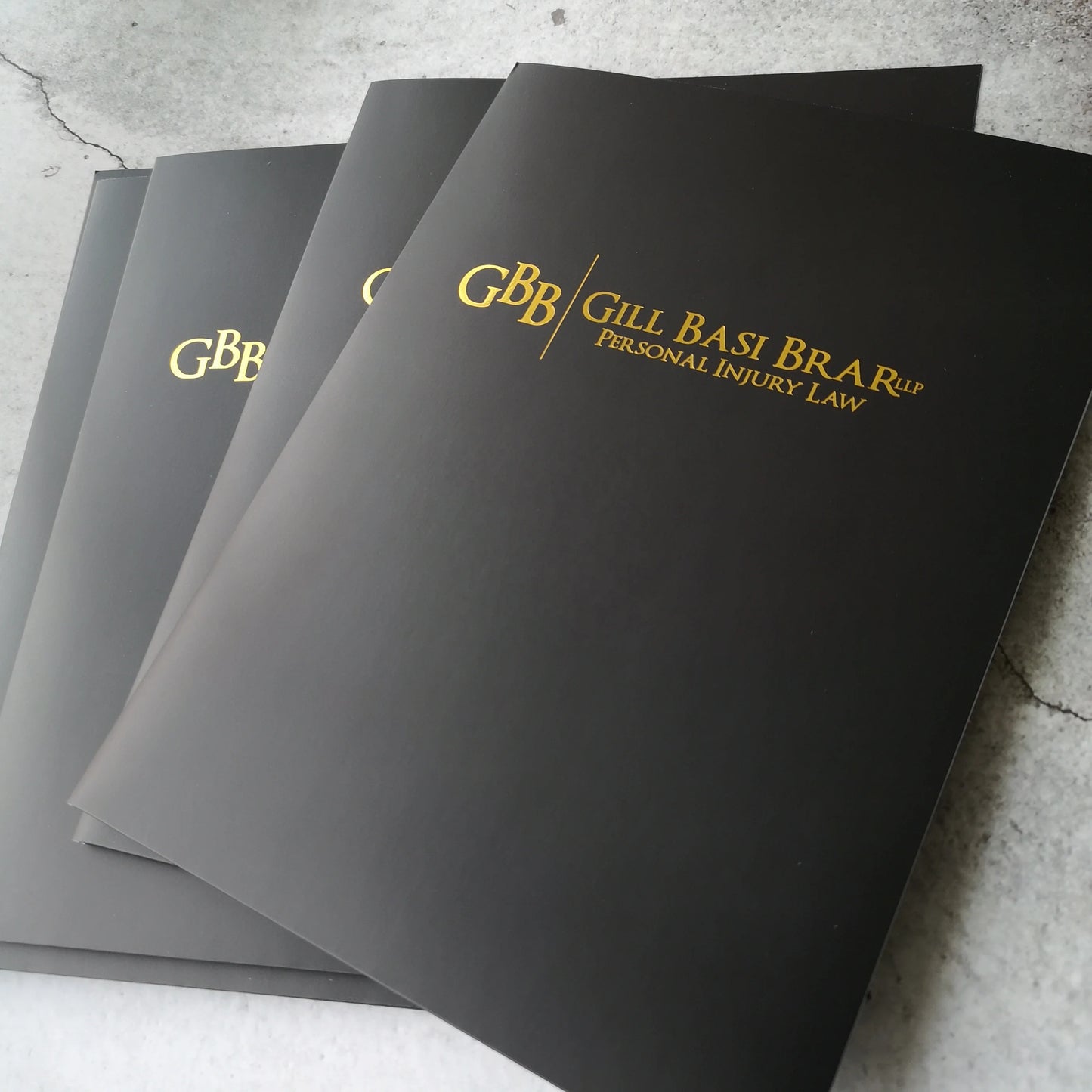 Custom Printing office paper presentation folder foil gold stamping, black