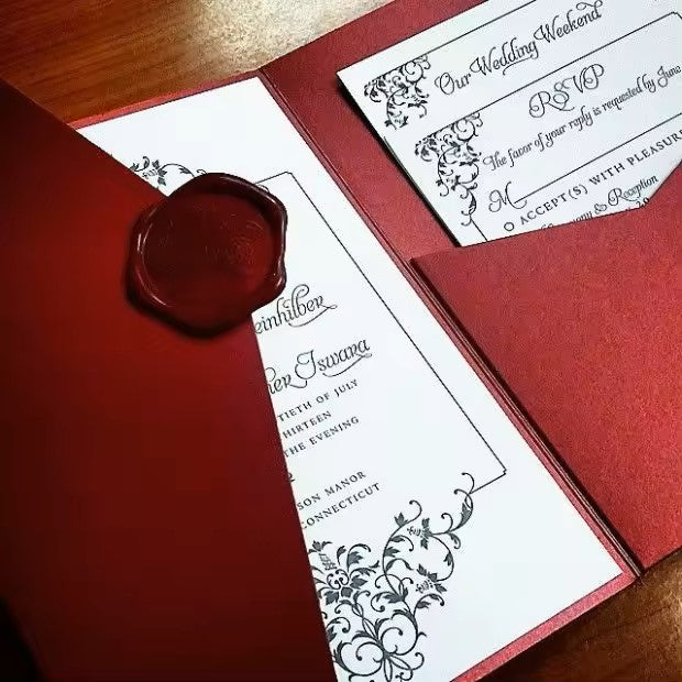 Custom Letterpress/Embossed/Laser cut/Gold Foiled wedding invitation