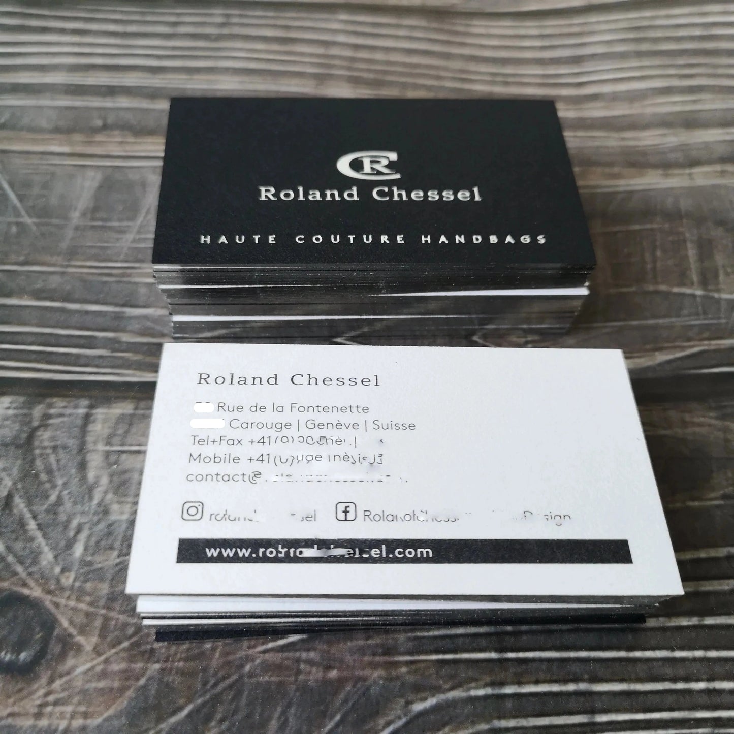 Silver foil stamping - Silver foil stamping edge business cards