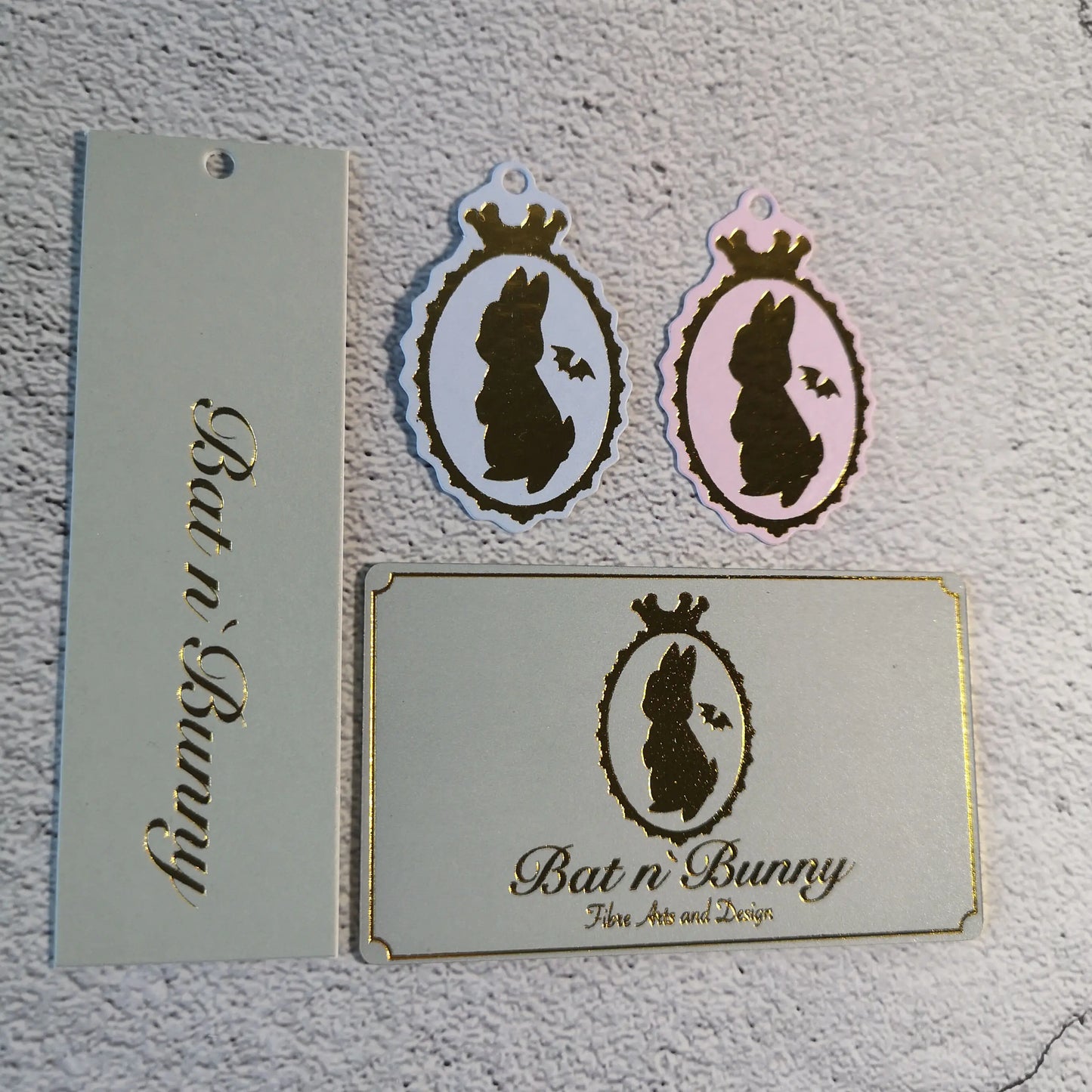 Custom fashion label tags with gold foil