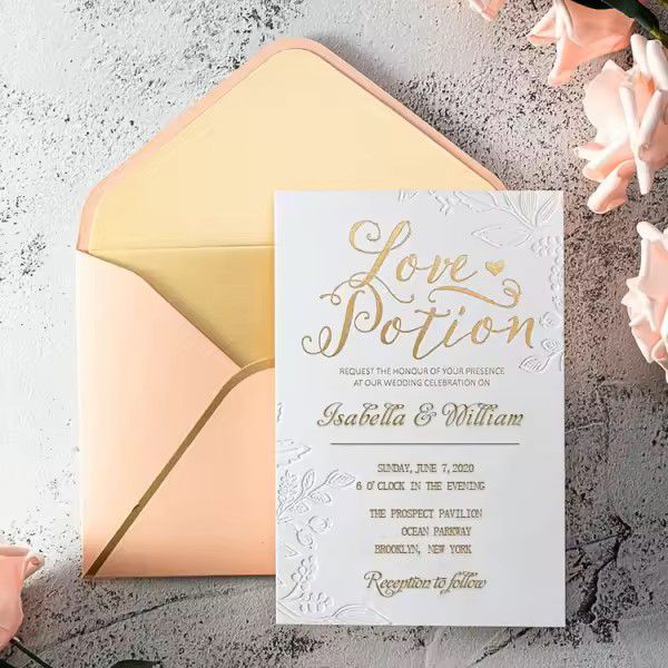 Custom Letterpress/Embossed/Laser cut/Gold Foiled wedding invitation