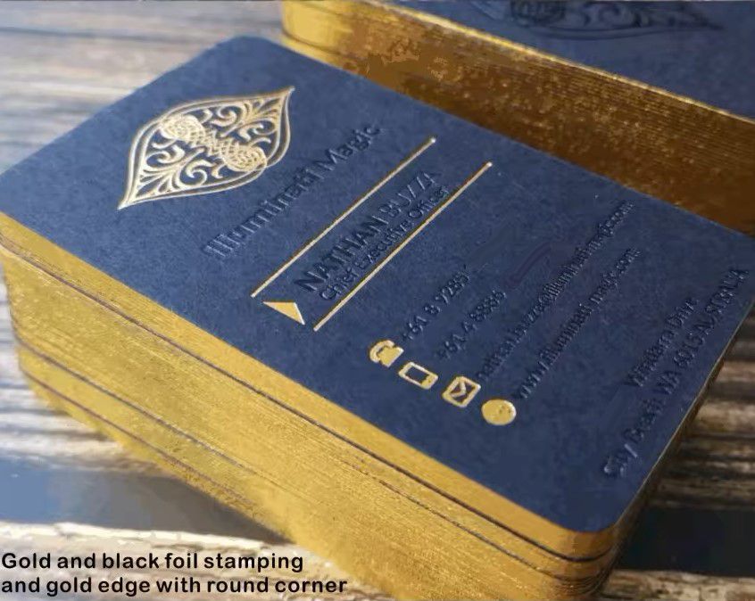 Black Metal & Gold Foil Business Cards