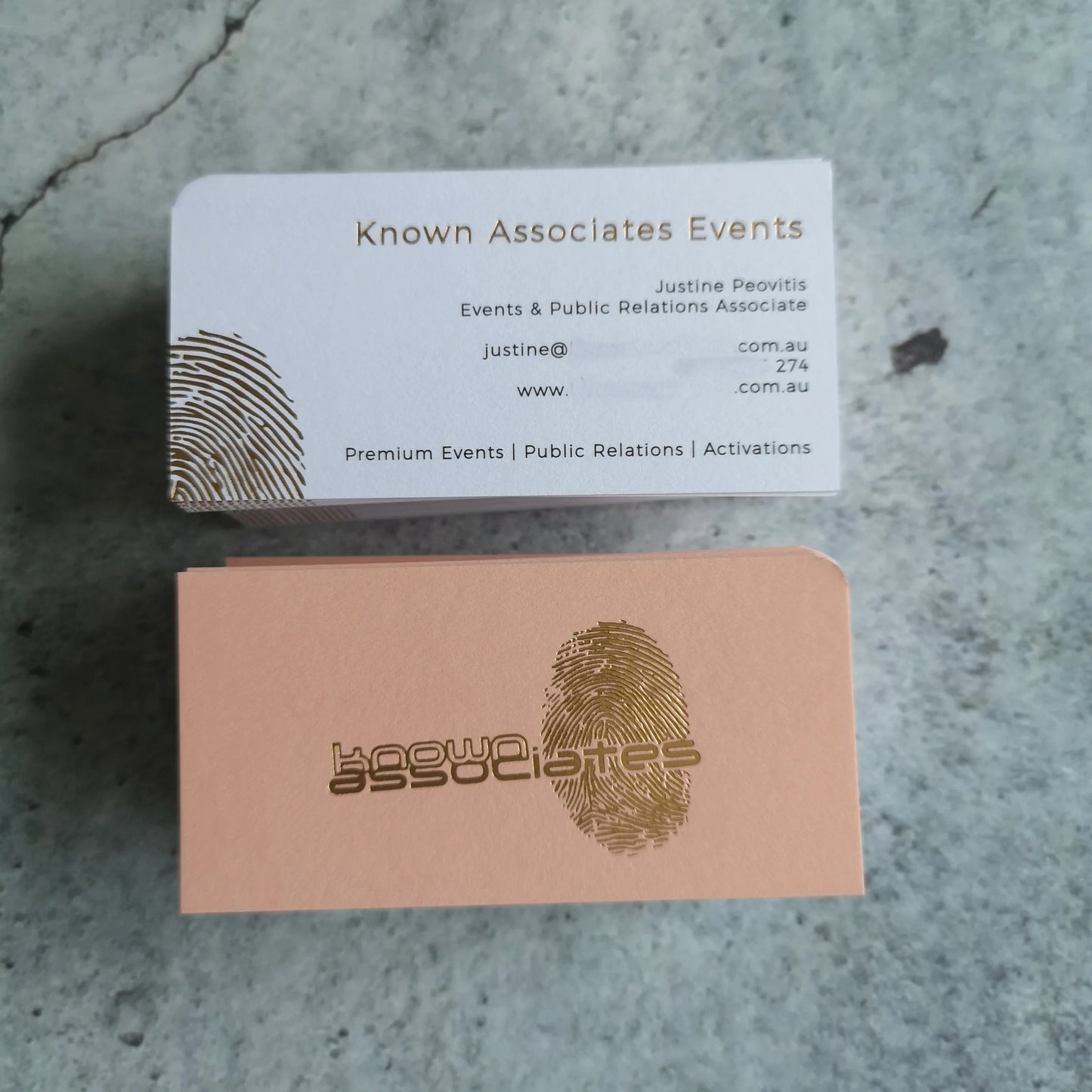 White paper foil stamping business cards print with edge foiling