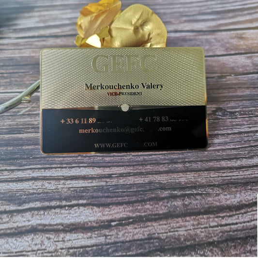 Multicolored Metal & Gold Foil Business Cards