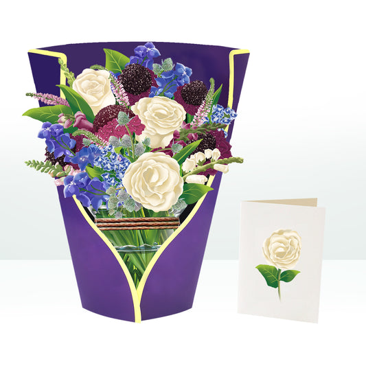 3D Greeting pop up card,happy birthday wedding,mother’s day,valentines day (purple)