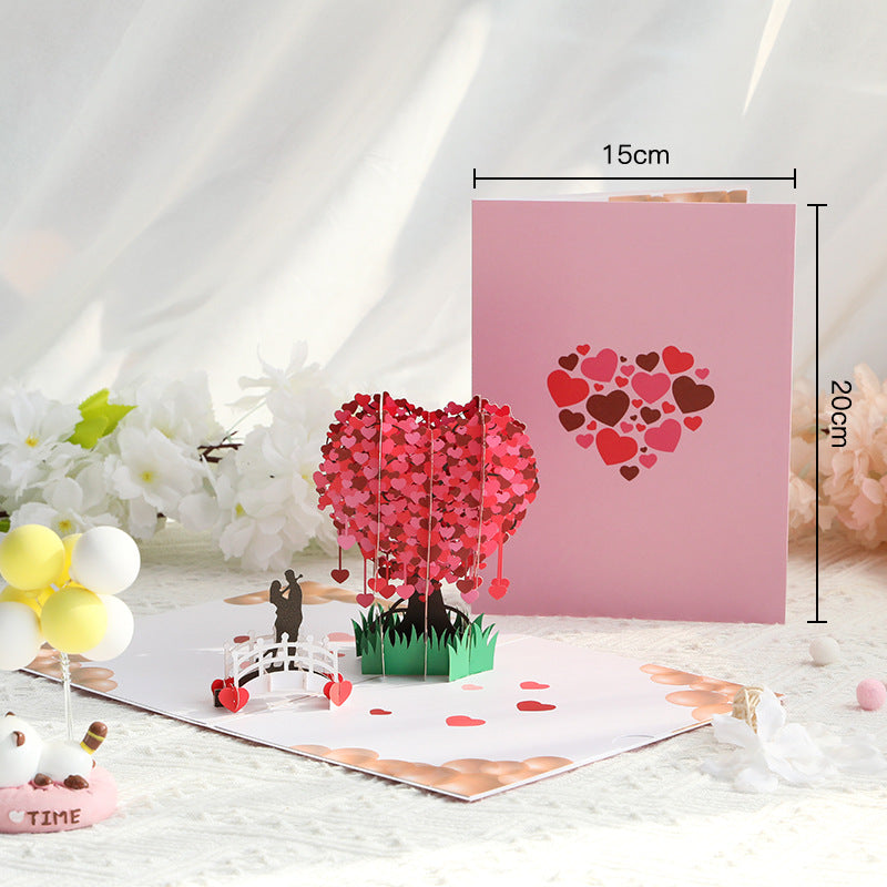 3D Greeting pop up card,happy birthday wedding,mother’s day,valentines day, pink