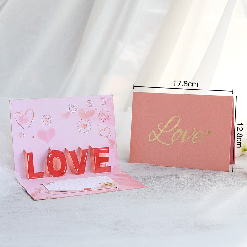 3D Greeting pop up card,happy birthday wedding,mother’s day,valentines day, pink