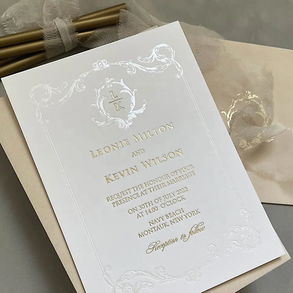 Custom printing design wedding Invitations - gold