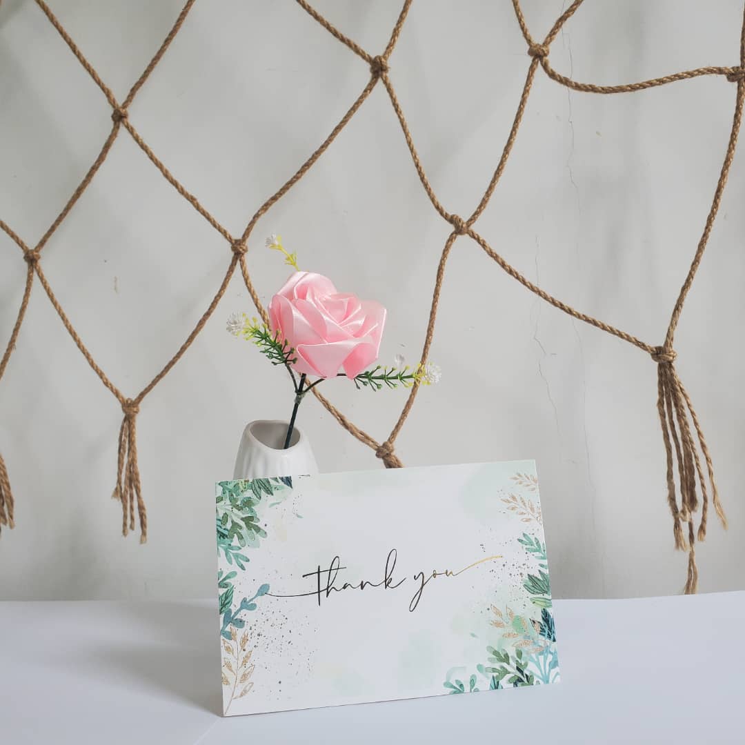 Nuoerp Thank You Cards with Envelopes, Set for Small Business, Wedding, Bridal Shower, Christmas, and Graduations, Box Included - 25 Pack,  gold foil stamping 4.25 x 6 Inch (no flowers, gold and green leaves)